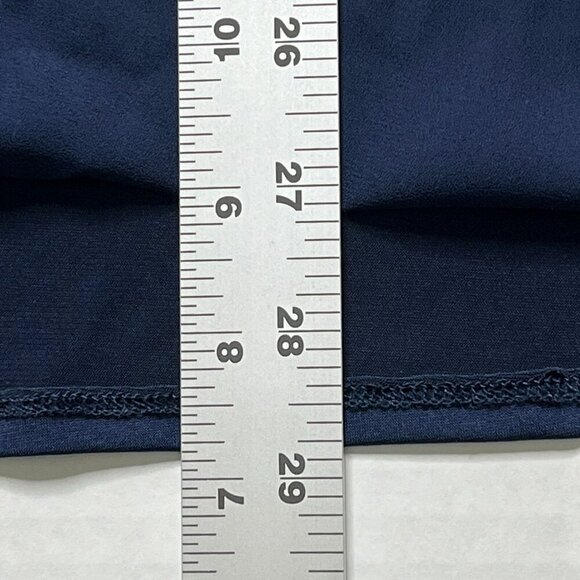 Catherines 2X Top V Neck Pleat Front Sleeveless Sheer Lightweight Navy - Picture 8 of 8